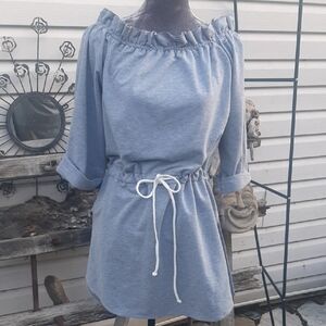 2 BLD⭐Kendall&Kylie➕Madden GIRL Comfy Gray➕BLUE Sweatshirt Tunic TopS💝Size M/L